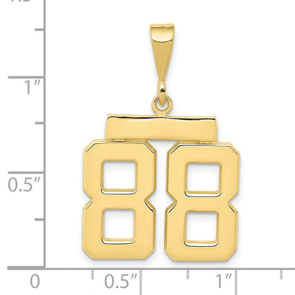 10K Gelbgold Mittel Poliert Zahl 88 Charm