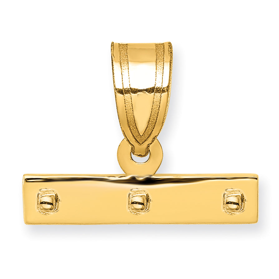 10K Gelbgold 10ky Casted Mittel Poliert Oberteil Charm