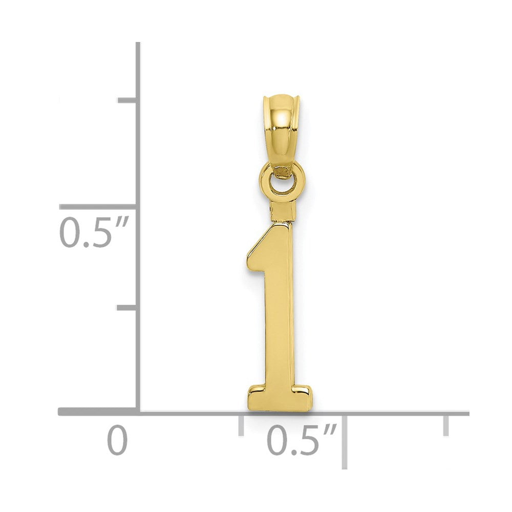10K Gelbgold 10K Zahl 1 Block Charm