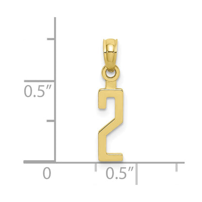 10K Gelbgold 10K Zahl 2 Block Charm