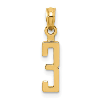 10K Gelbgold 10K Zahl 3 Block Charm