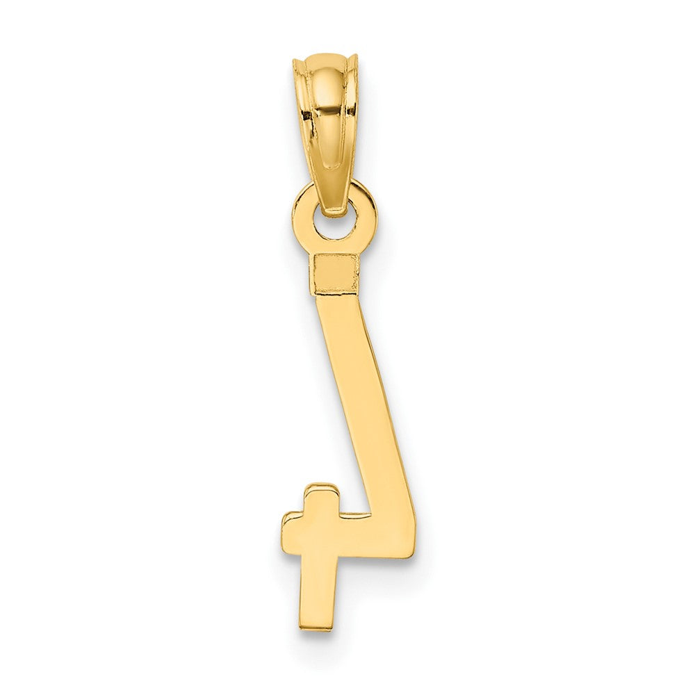 10K Gelbgold 10K Zahl 4 Block Charm