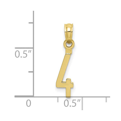10K Gelbgold 10K Zahl 4 Block Charm