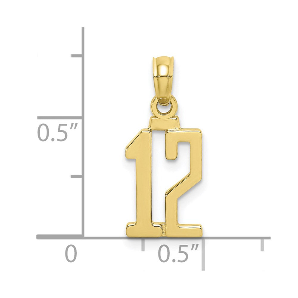 10K Gelbgold 10K Zahl 12 Anhänger