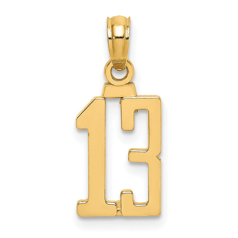10K Gelbgold 10K Zahl 13 Anhänger