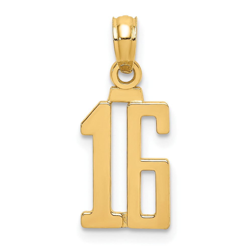 10K Gelbgold 10K Zahl 16 Anhänger