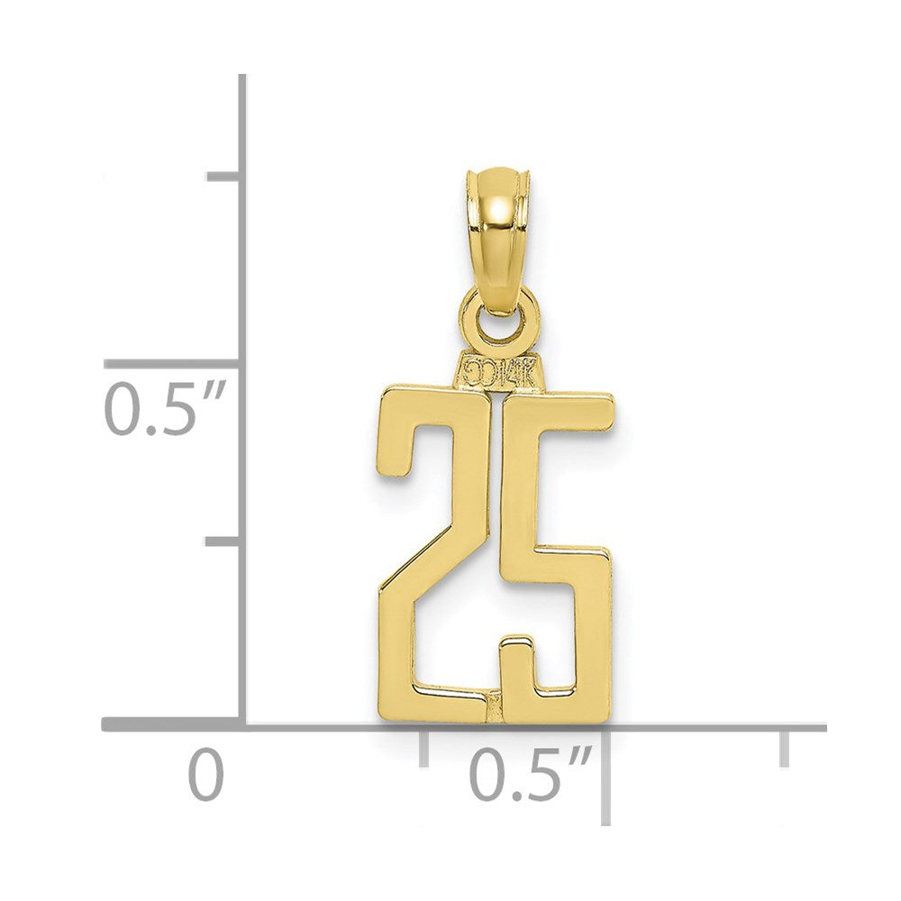 10K Gelbgold 10K Zahl 25 Anhänger