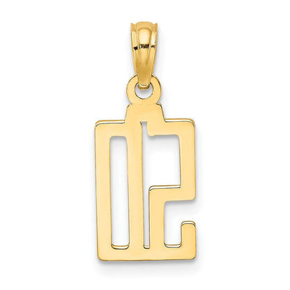 10K Gelbgold 10K Zahl 50 Anhänger