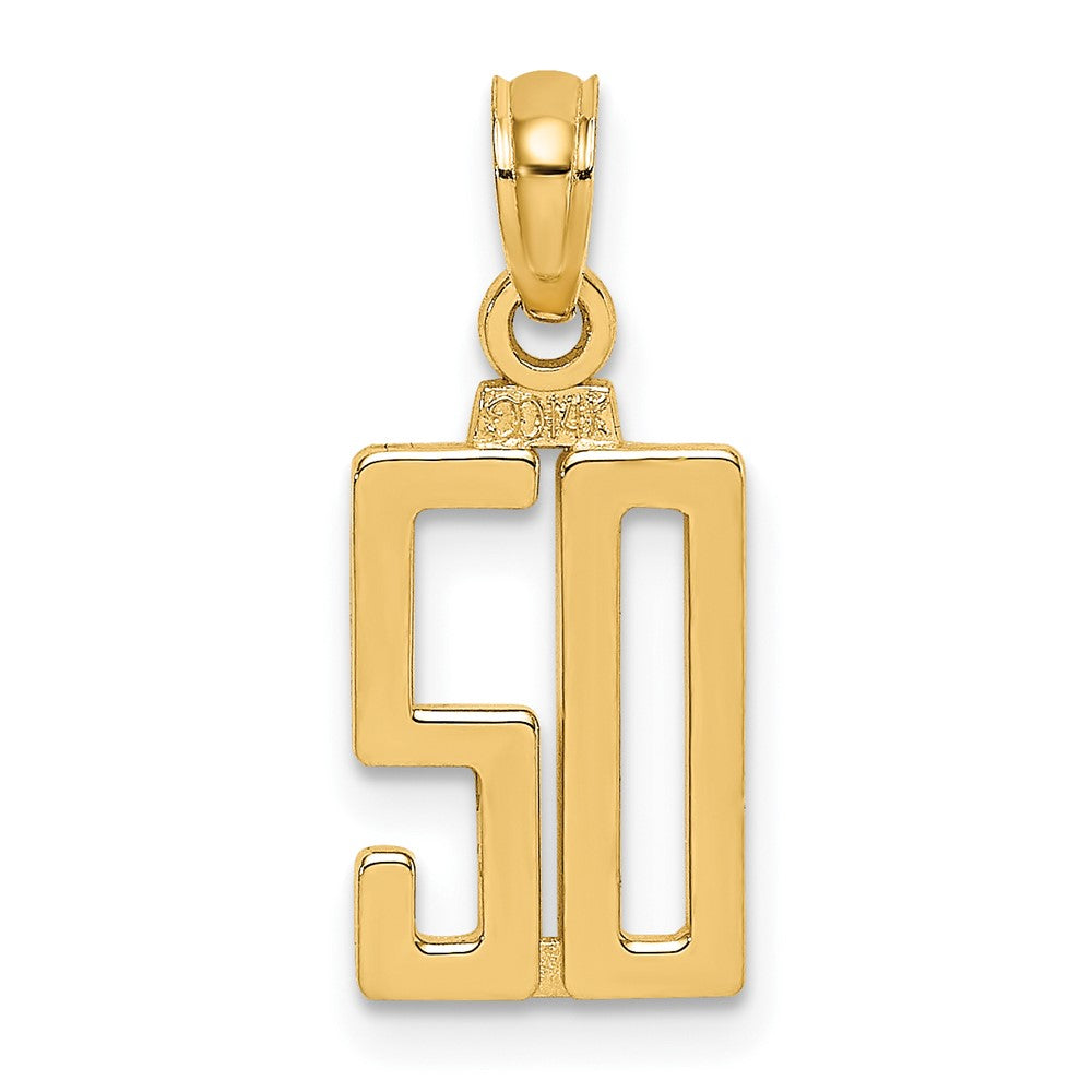 10K Gelbgold 10K Zahl 50 Anhänger