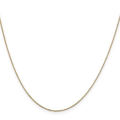 10K Gelbgold.6mm Diamantiert Rund Offen Glieder Ankerkette Kette Kinder Halskette