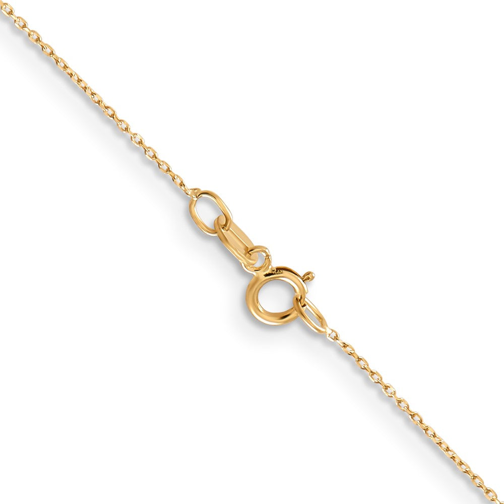 10K Gelbgold.6mm Diamantiert Rund Offen Glieder Ankerkette Halskette