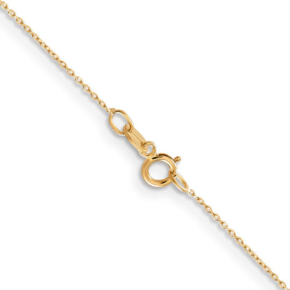 10K Gelbgold.6mm Diamantiert Rund Offen Glieder Ankerkette Halskette