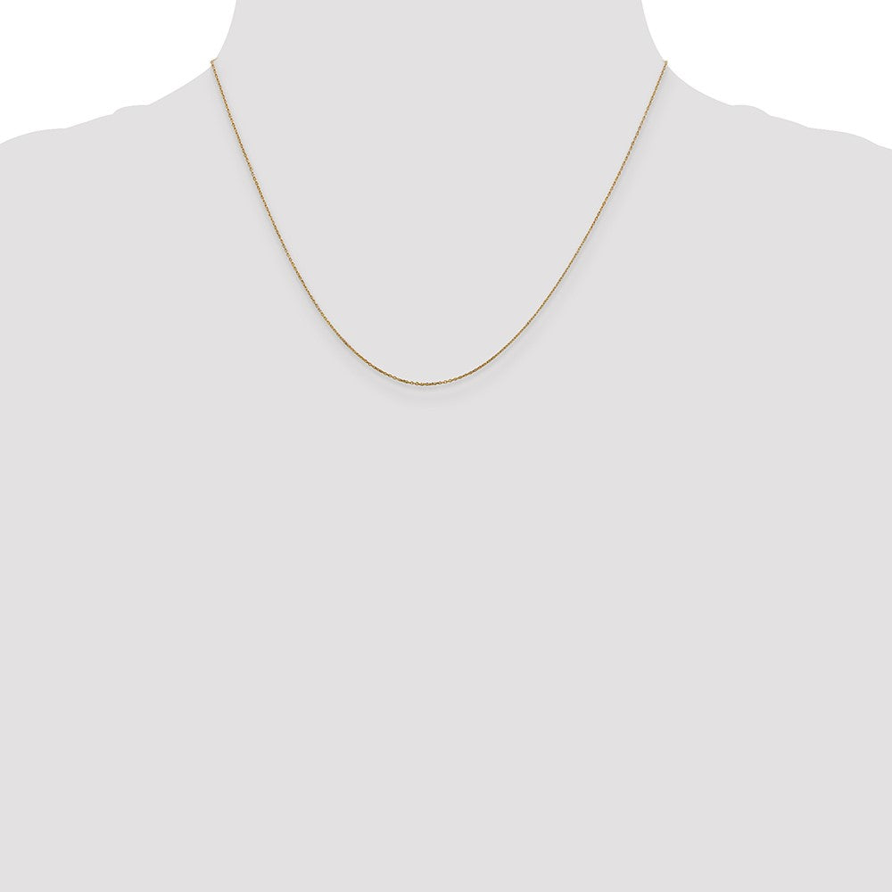 10K Gelbgold.6mm Diamantiert Rund Offen Glieder Ankerkette Halskette