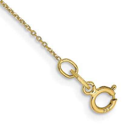 10K Gelbgold.6mm Diamantiert Rund Offen Glieder Ankerkette Kette Fußkettchen