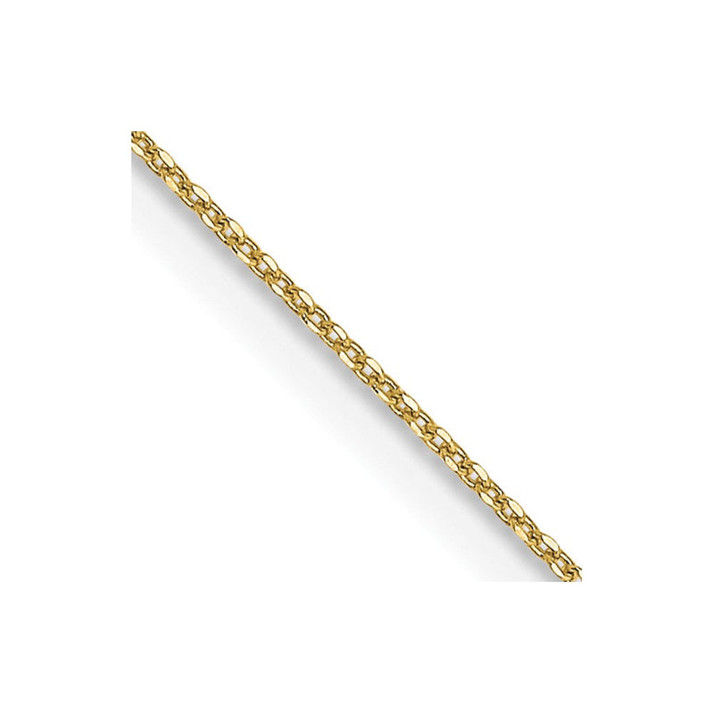 10K Gelbgold.6mm Diamantiert Rund Offen Glieder Ankerkette Halskette