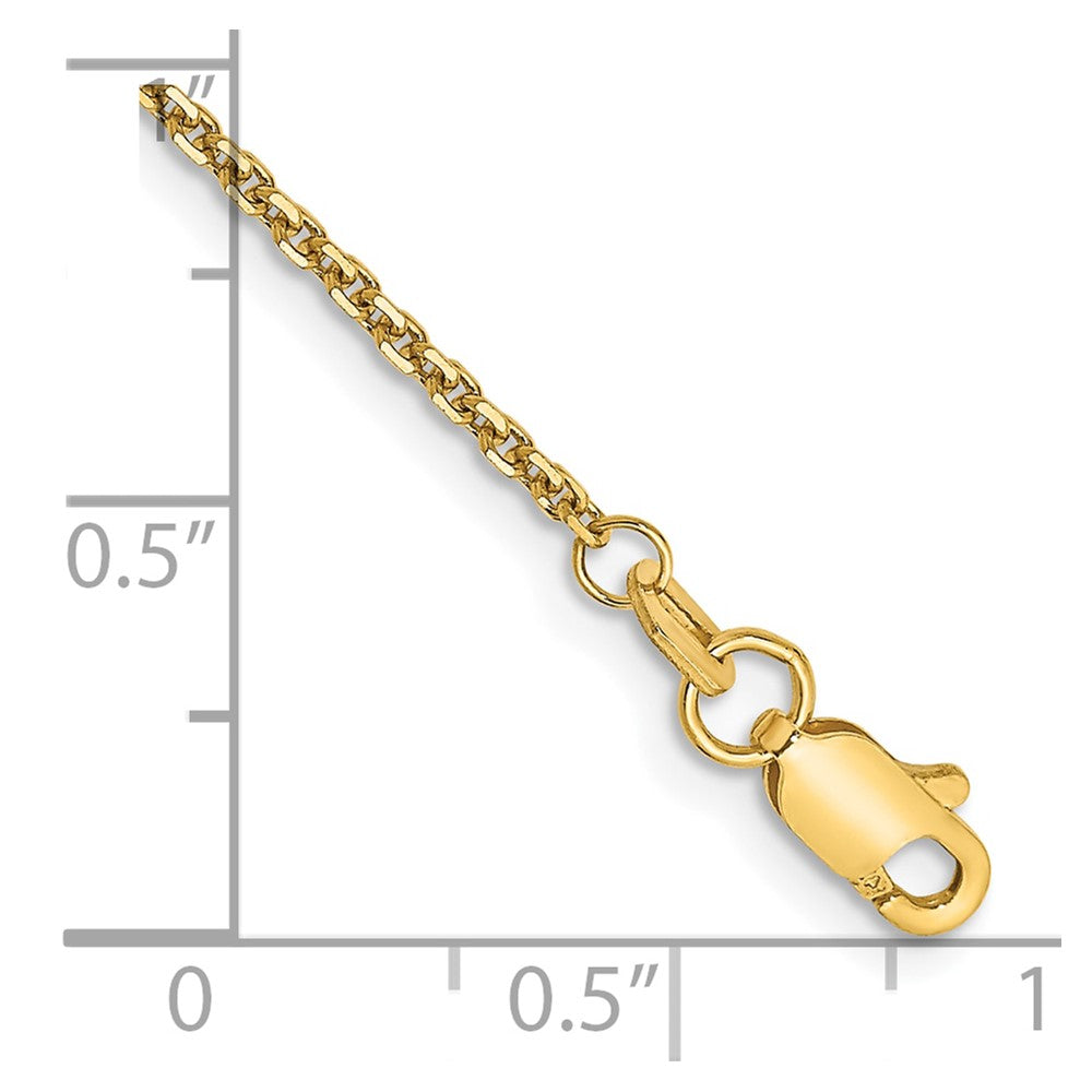 10K Gelbgold 1.45mm Diamantiert Ankerkette Kette Fußkettchen