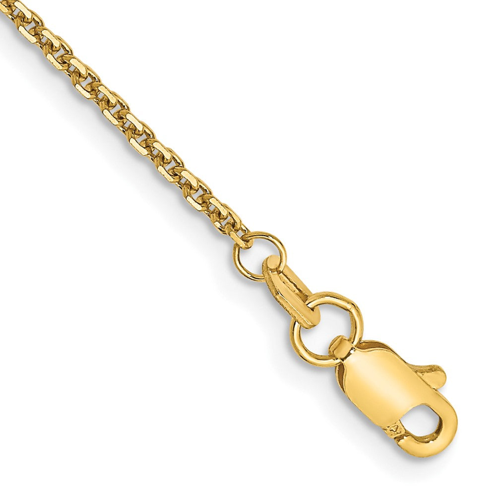 10K Gelbgold 1.45mm Diamantiert Ankerkette Kette Fußkettchen