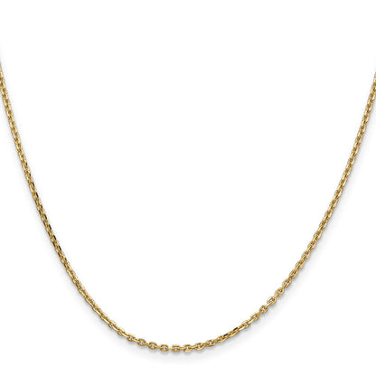 10K Gelbgold 1.65mm Diamantiert Ankerkette Halskette
