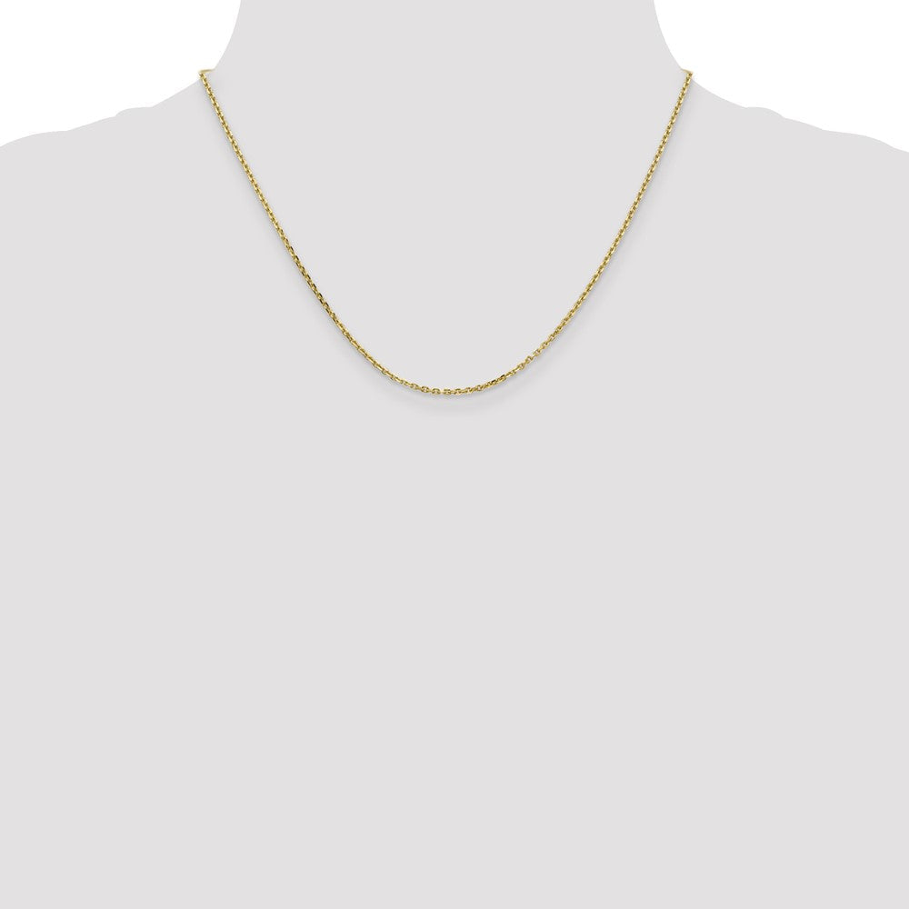 10K Gelbgold 1.65mm Diamantiert Ankerkette Halskette