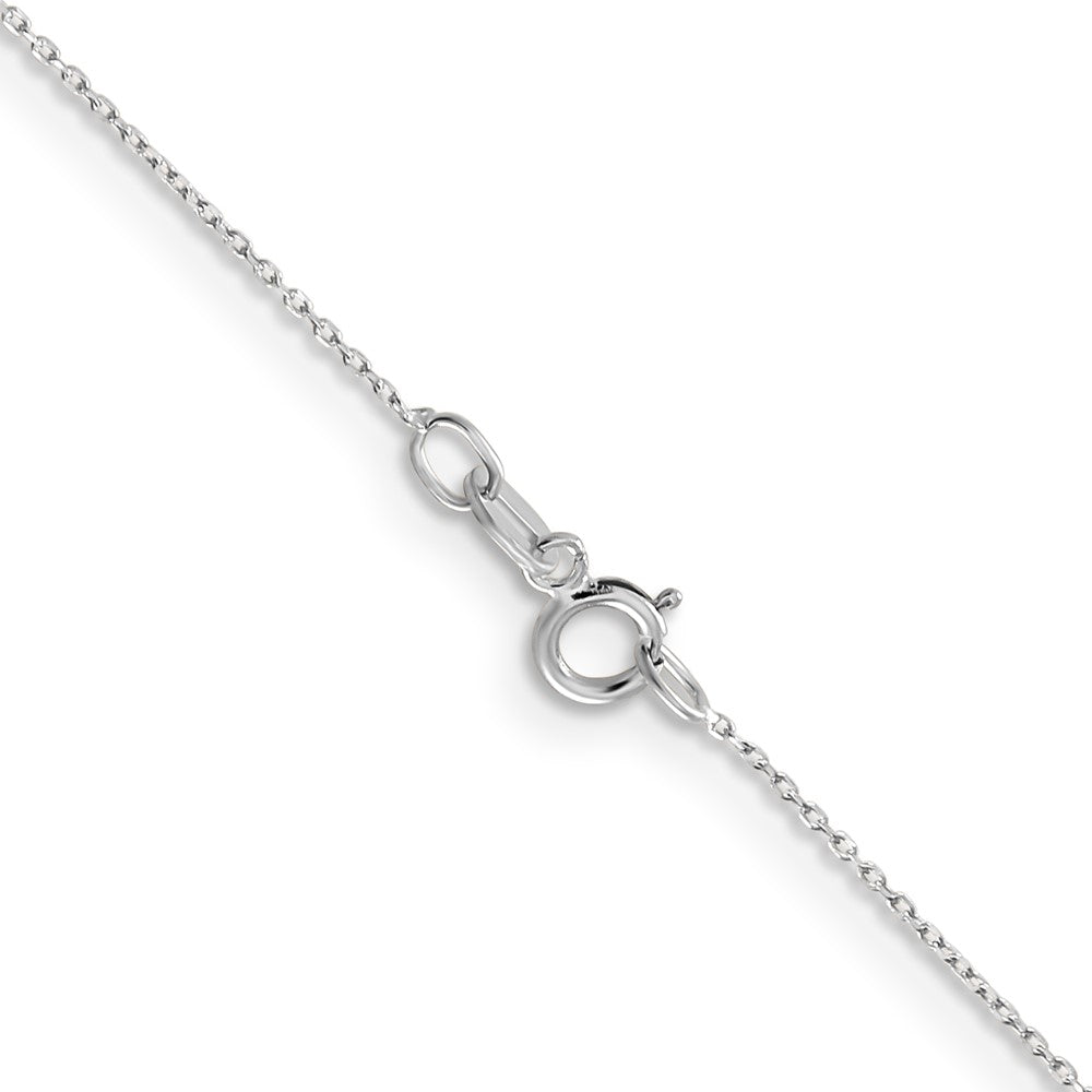 10K Weißgold Wg.6mm Diamantiert Rund Offen Glieder Ankerkette Kette Kinder Halskette