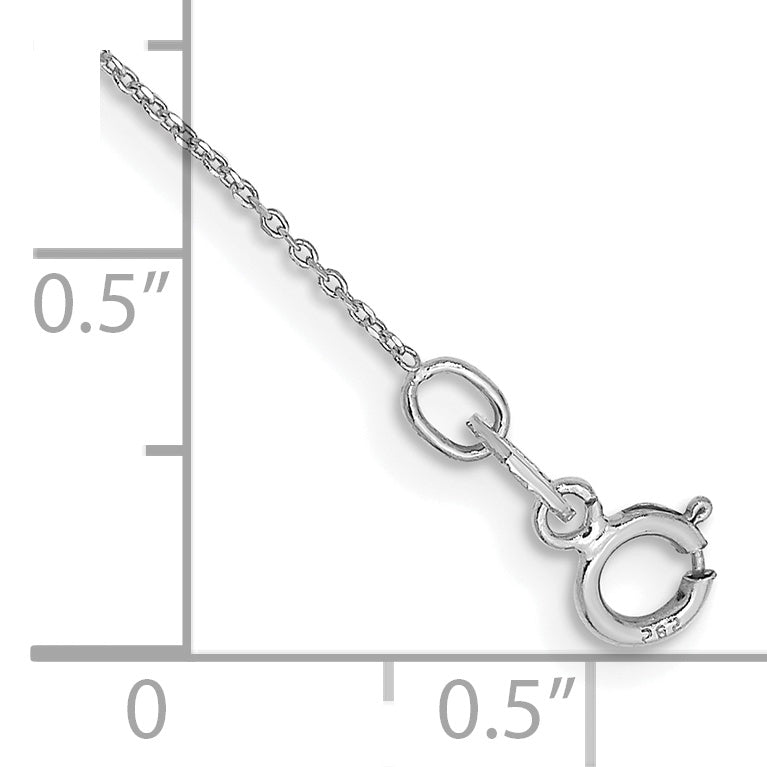 10K Weißgold Wg.6mm Diamantiert Rund Offen Glieder Ankerkette Kette Fußkettchen