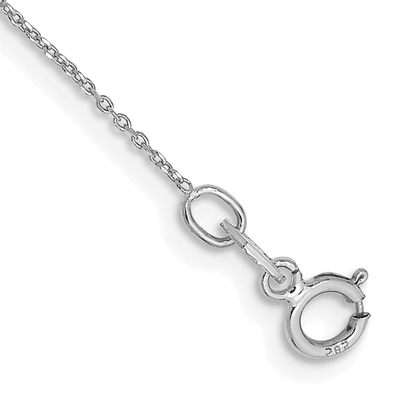 10K Weißgold Wg.6mm Diamantiert Rund Offen Glieder Ankerkette Kette Fußkettchen