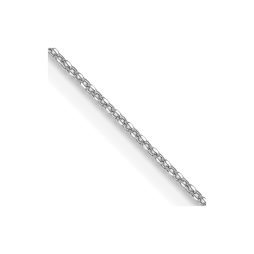 10K Weißgold Wg.6mm Diamantiert Rund Offen Glieder Ankerkette Halskette