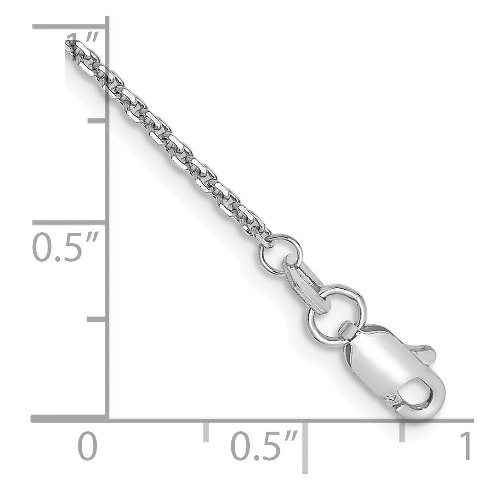 10K Weißgold Wg 1.45mm Diamantiert Ankerkette Kette Fußkettchen