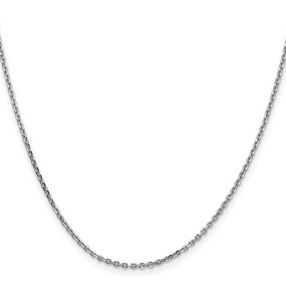 10K Weißgold Wg 1.65mm Diamantiert Ankerkette Halskette