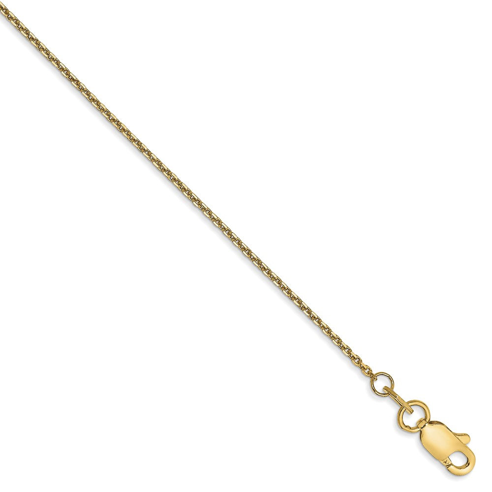 10K Gelbgold.95mm Diamantiert Ankerkette Kette Fußkettchen