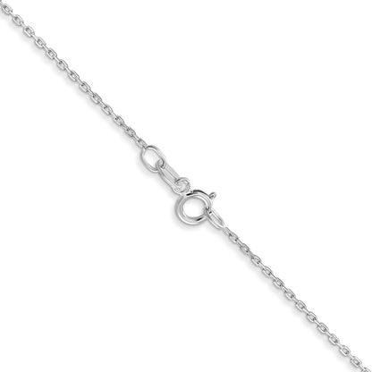 10K Weißgold Wg.8mm Diamantiert Ankerkette mit Federring Verschluss Halskette