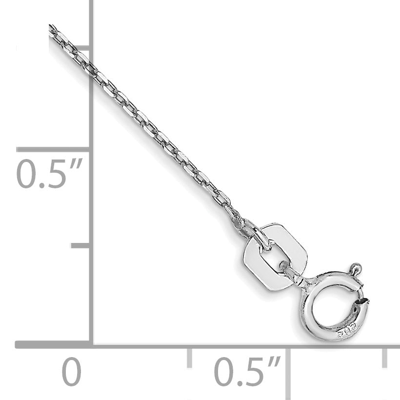 10K Weißgold Wg.8mm Diamantiert Ankerkette mit Federring Verschluss Kette Fußkettchen