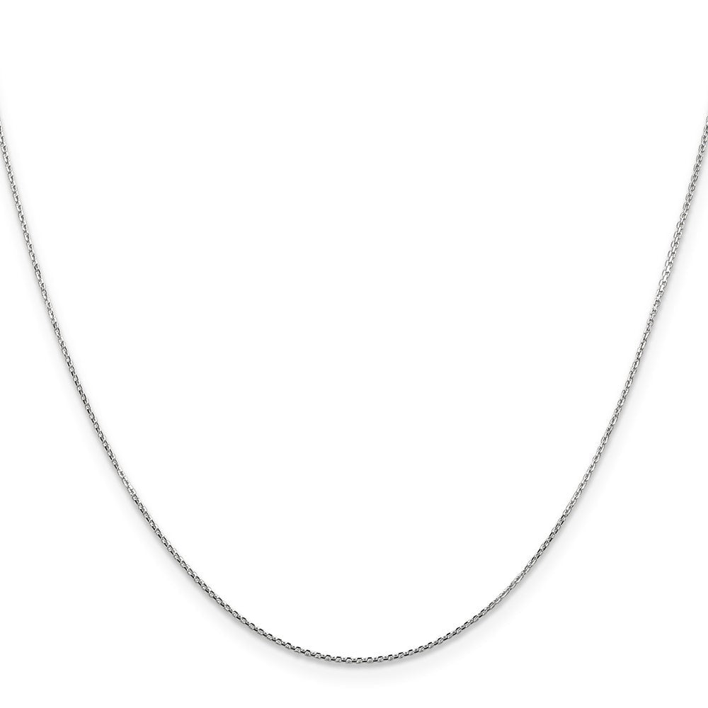 10K Weißgold Wg.8mm Diamantiert Rund Offen Glieder Ankerkette Halskette