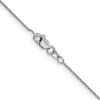 10K Weißgold Wg.8mm Diamantiert Rund Offen Glieder Ankerkette Halskette