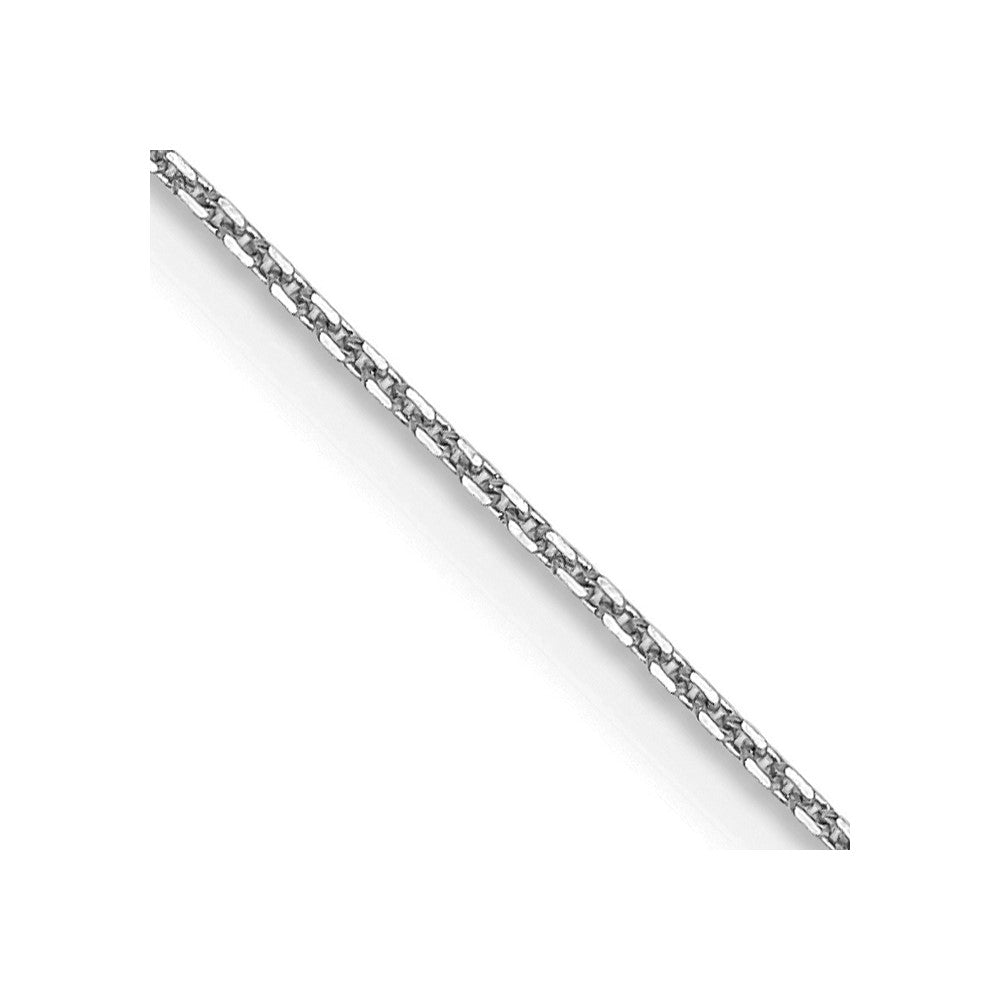 10K Weißgold Wg.8mm Diamantiert Rund Offen Glieder Ankerkette Halskette