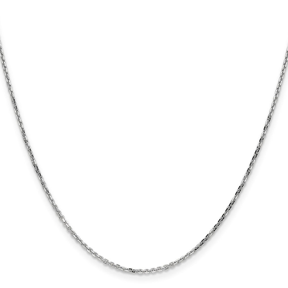10K Weißgold Wg 1.4mm Diamantiert Rund Offen Glieder Ankerkette Halskette