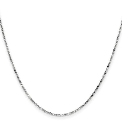 10K Weißgold Wg 1.4mm Diamantiert Rund Offen Glieder Ankerkette Halskette
