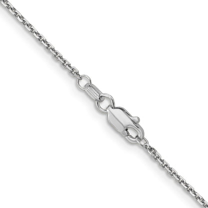 10K Weißgold Wg 1.4mm Diamantiert Rund Offen Glieder Ankerkette Halskette