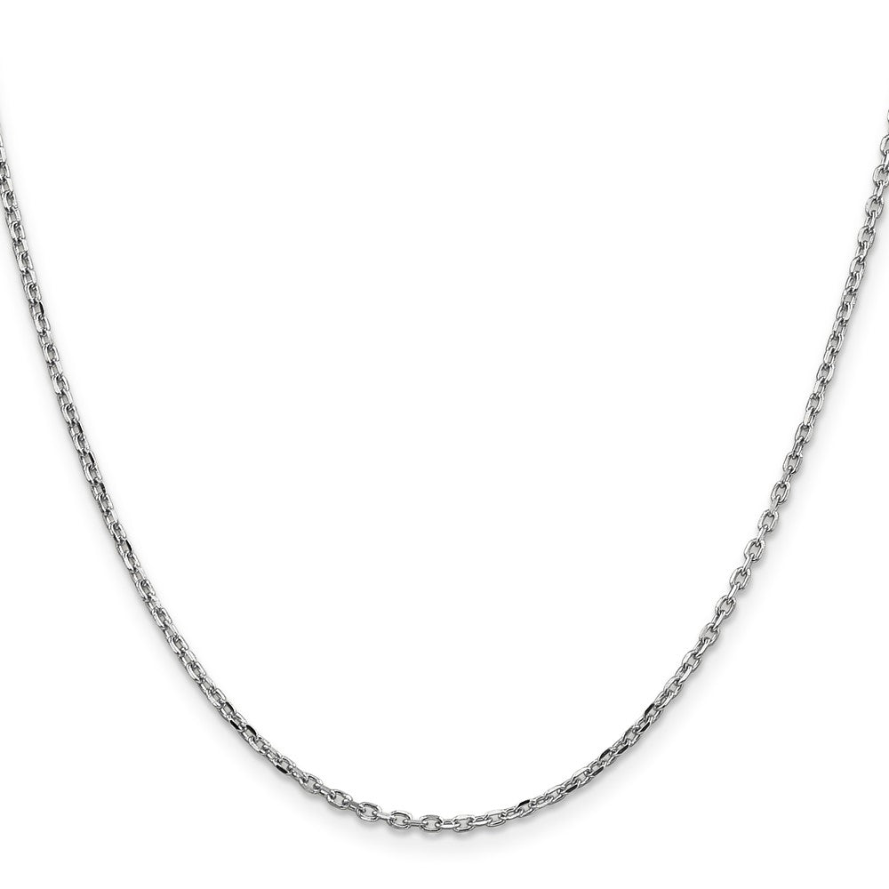 10K Weißgold Wg 1.8mm Diamantiert Rund Offen Glieder Ankerkette Halskette