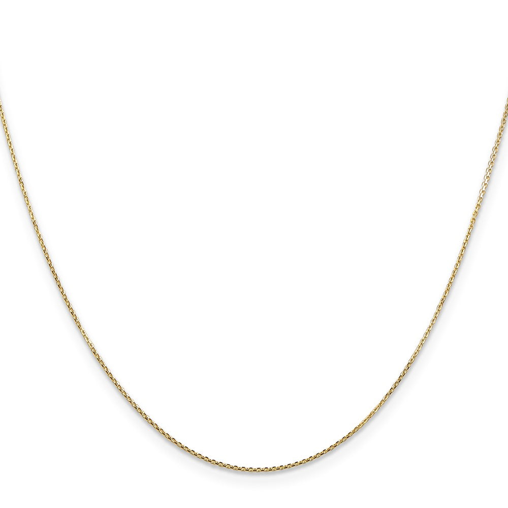 10K Gelbgold.8mm Diamantiert Rund Offen Glieder Ankerkette Halskette