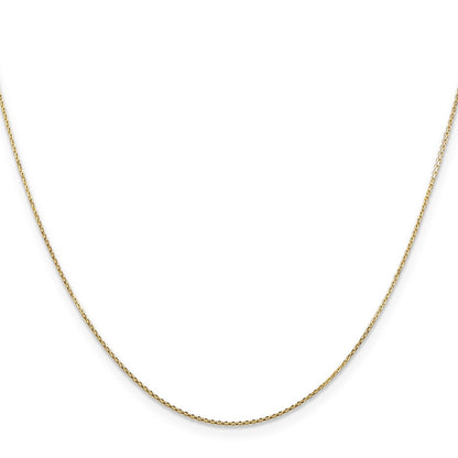 10K Gelbgold.8mm Diamantiert Rund Offen Glieder Ankerkette Halskette