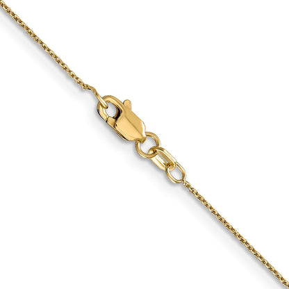 10K Gelbgold.8mm Diamantiert Rund Offen Glieder Ankerkette Halskette