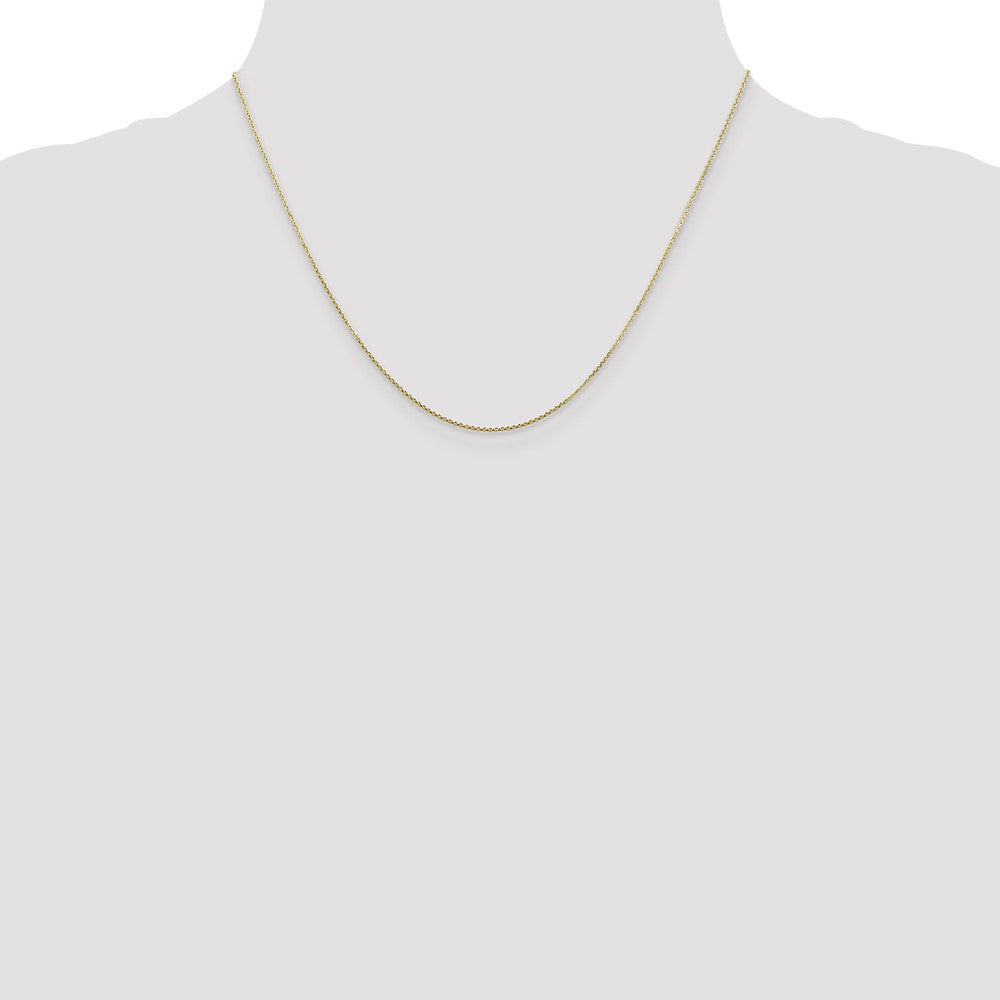 10K Gelbgold.8mm Diamantiert Rund Offen Glieder Ankerkette Halskette