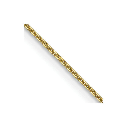 10K Gelbgold.8mm Diamantiert Rund Offen Glieder Ankerkette Halskette