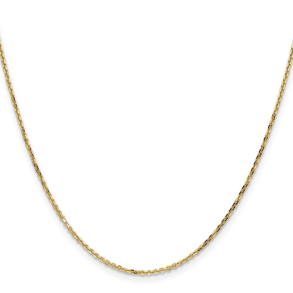 10K Gelbgold 1.4mm Diamantiert Rund Offen Glieder Ankerkette Halskette