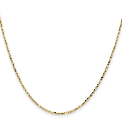 10K Gelbgold 1.4mm Diamantiert Rund Offen Glieder Ankerkette Halskette
