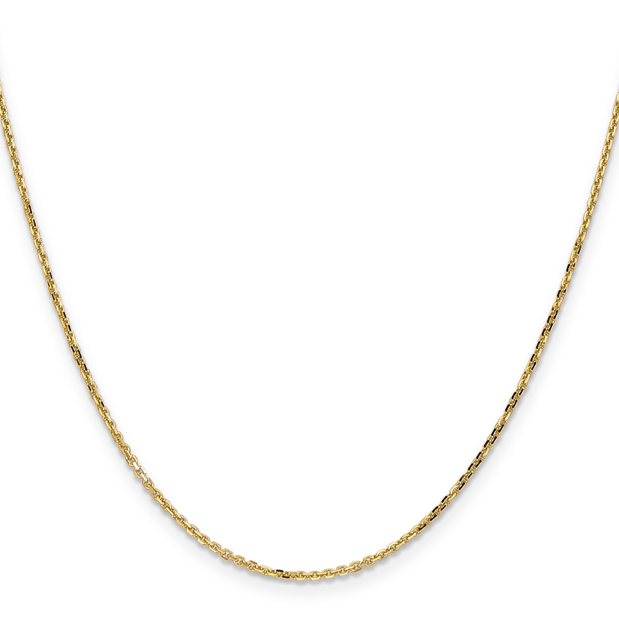 10K Gelbgold 1.4mm Diamantiert Rund Offen Glieder Ankerkette Kette Kinder Halskette