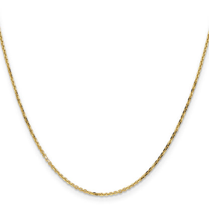 10K Gelbgold 1.4mm Diamantiert Rund Offen Glieder Ankerkette Kette Kinder Halskette