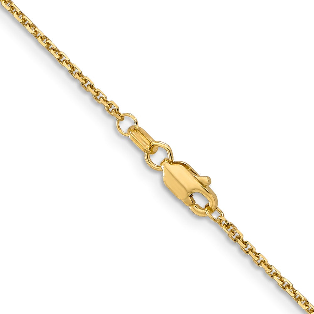 10K Gelbgold 1.4mm Diamantiert Rund Offen Glieder Ankerkette Halskette