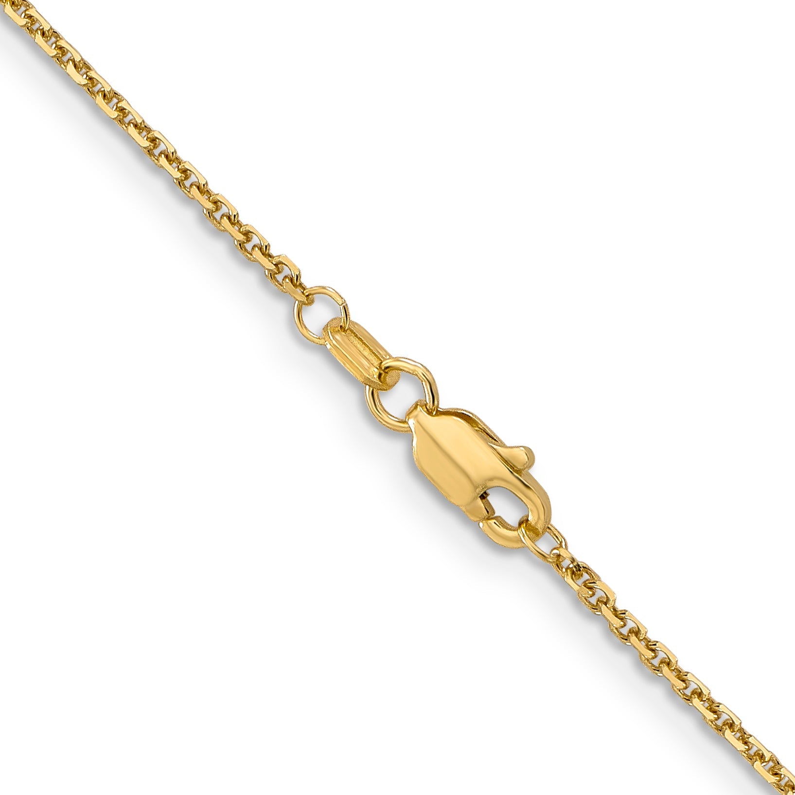 10K Gelbgold 1.4mm Diamantiert Rund Offen Glieder Ankerkette Kette Kinder Halskette